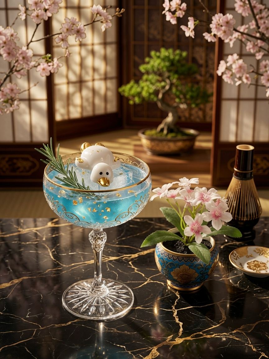 Drunken Duck cocktail with a duck garnish